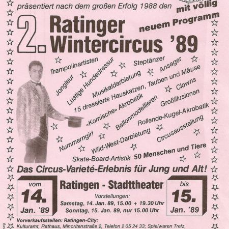 Erstes Zirkusplakat von Merz & Pilini, Ratingen 1989